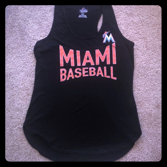 Majestic Tops - NWOT Miami Marlins MLB Tank L Majestic Tops - NWOT Miami Marlins MLB Tank L